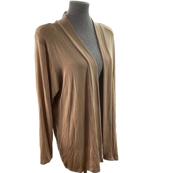 Jostar Travel Knit Open Front Cardigan Jacket Womens Size Large Beige - Picture 3 of 9
